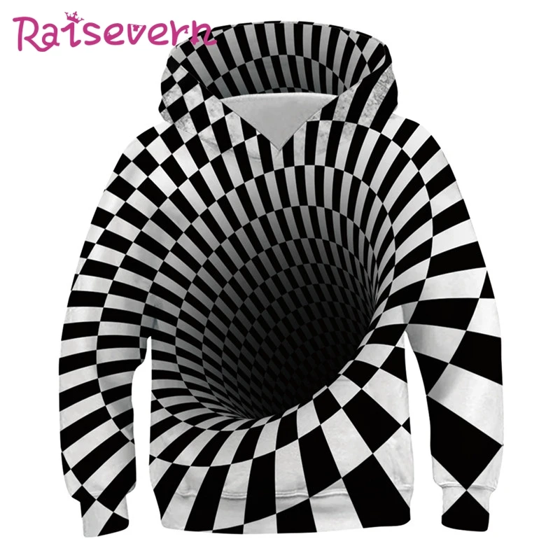 Raisvern/Детские толстовки с капюшоном с 3D принтом; толстовки с капюшоном с принтом; детские толстовки с капюшоном забавного дизайна; детская одежда; весна г