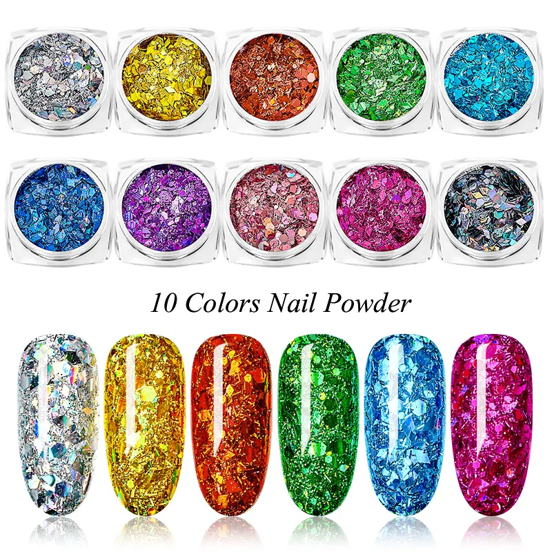 1 Box Holographic Nail Glitter Flakies Sequins Rose Gold Powder Paillette DIY Art Decoration | Красота и здоровье