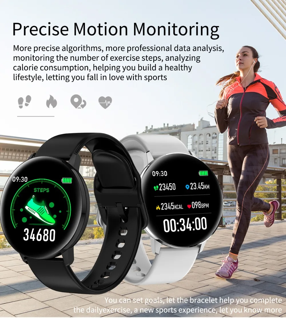 DIGOOR Men Smart Watch Blood Pressure Measurement Clock reloj inteligente Heart Rate Tracker Fitness Bracelet Ladies Watch Women (10)