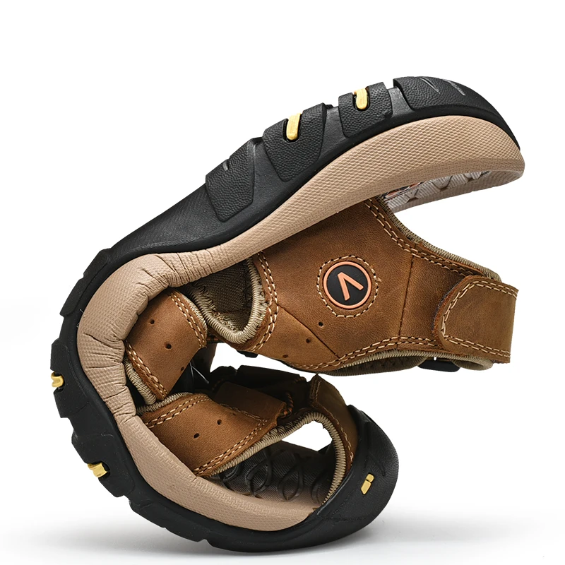 Men's Sandals Summer Men Shoes Breathable Walking Beach Slippers Outdoor Sandals Flat Casual Male Shoes High Quality - 3