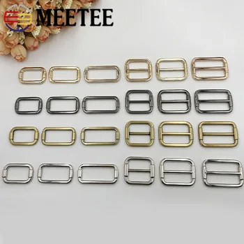 

5pcs Square Metal Buckles for Bag Backpack Webbing Straps Metal Slider Tri Glide Adjuster Buckles Clasps DIY Leather Craft