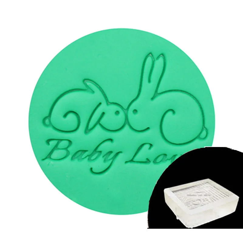 Acrylic Mini DIY Soap Stamp, Handmade Soap Stamp, Rabbit Pattern, Natural Handmade Seal, Love Stamp, 4cm