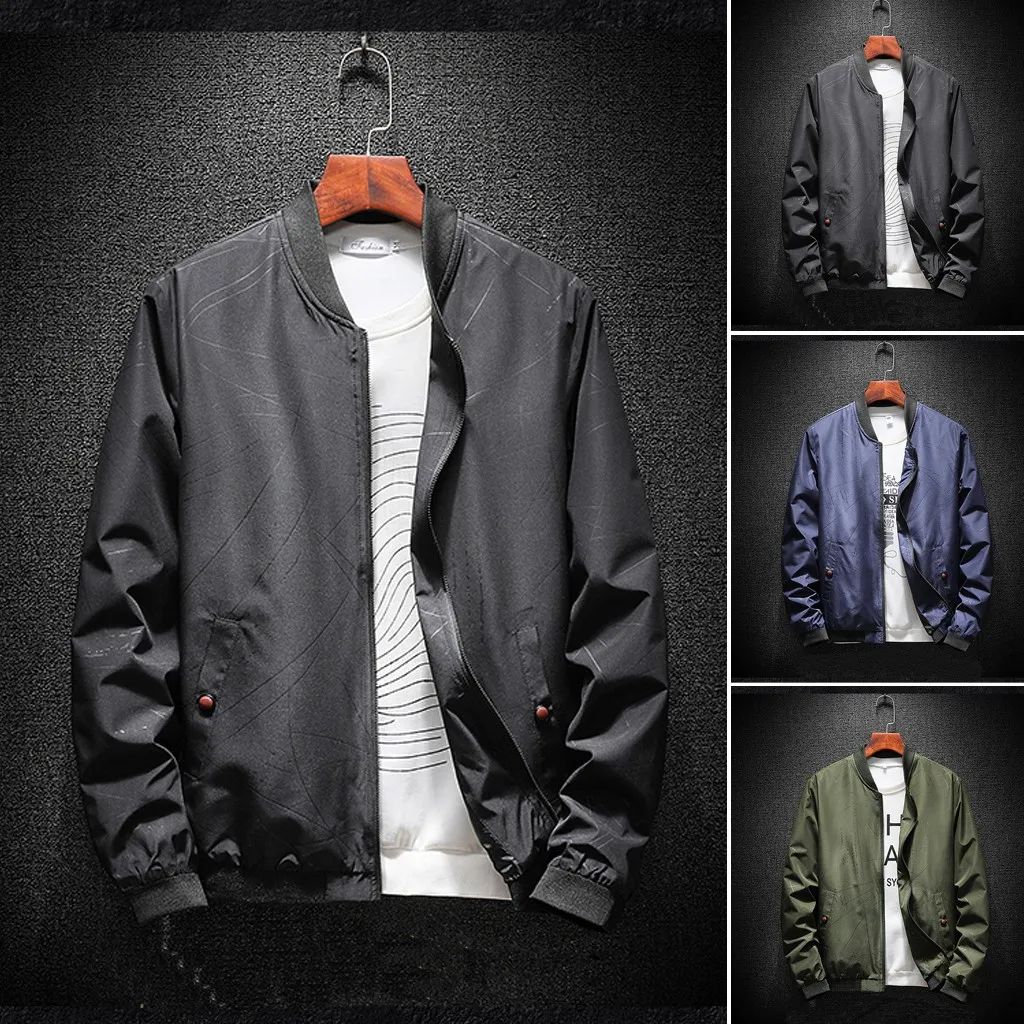 

Men's Autumn Winter streetwear Zipper Solid Color Outwear Casual Tops men coat casaco masculino jaqueta masculino chaqueta