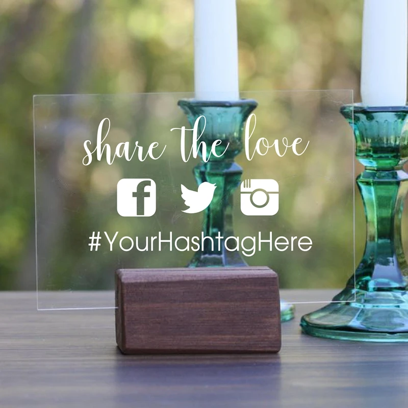 Custom Acrylic Table Glass Look Sign Decal Wedding Decor