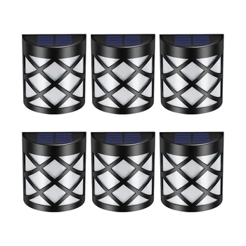 

6 Pack Solar Powered Wall Lights,Solar Fence Deck Light Lighting Decor for Garden,Path,Stair,Patio,Pool Backyard