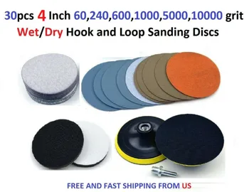 

Wet/Dry Hook And Loop Sanding Discs Shank M10 60/240/600/1000/5000/10000 Grit Sanding Paper Sandpapers Kit Woodworking