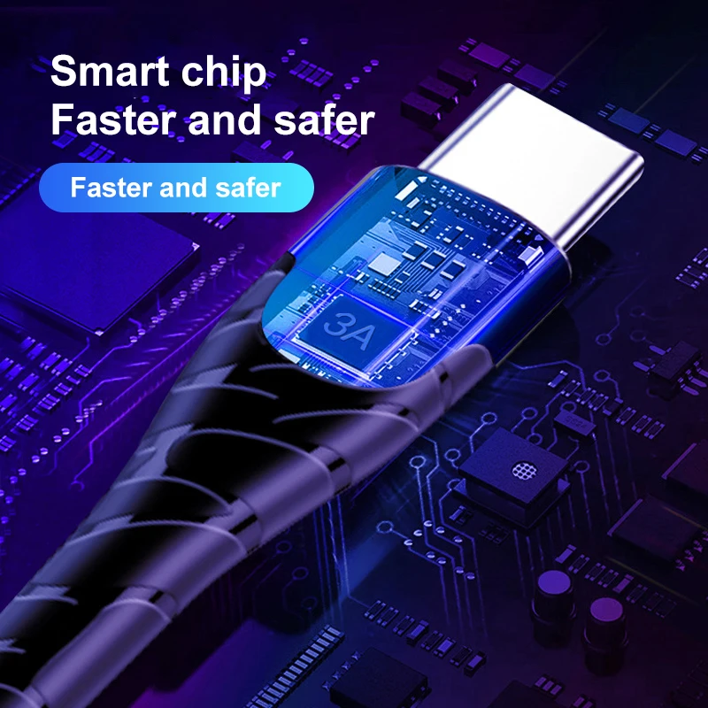 USB C кабель светодиодный Micro USB кабель для быстрой зарядки для Samusng Xiaomi type C зарядный адаптер Шнур для передачи данных для мобильного телефона Microusb