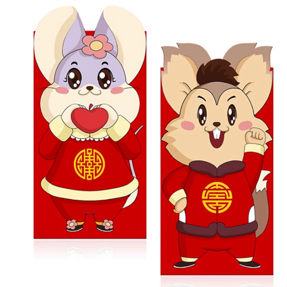 Изысканные праздничные Конверты в виде крыс, милые Конверты в виде денег, китайские красные конверты в виде крыс, красные конверты в виде крыс с наилучшими пожеланиями, Детские Мультяшные конверты на удачу