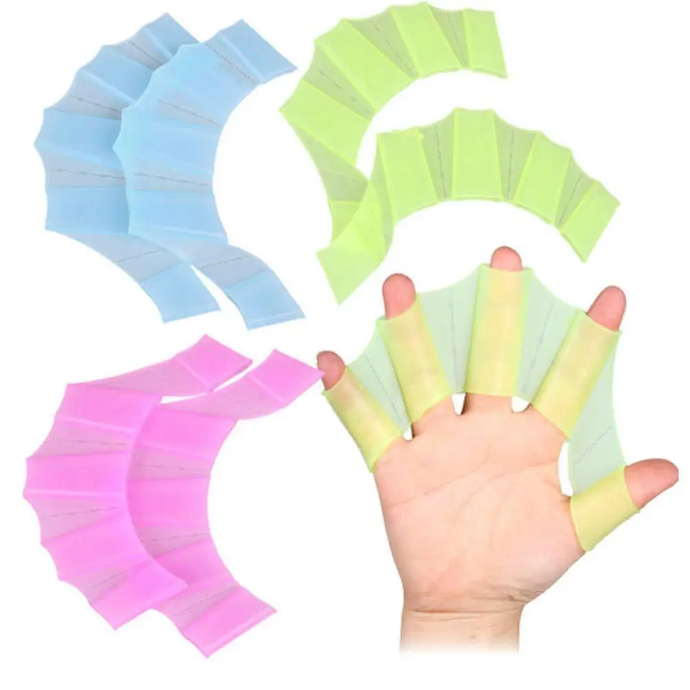 1 Pair Silicone Swimming Flippers Hand Swim Web Glove Fins Paddle Diving Gloves 