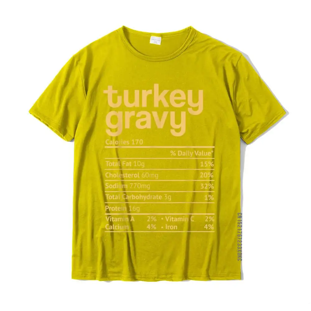 Party Gift O-Neck T-shirts Lovers Day Tops Tees Short Sleeve for Adult Classic Cotton Cool Tshirts Drop Shipping Turkey Gravy Nutrition Facts Funny Thanksgiving Christmas T-Shirt__MZ20254 yellow