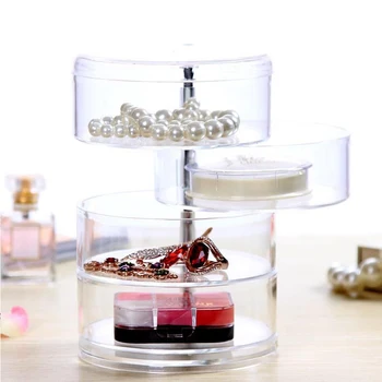 

Rotatable Jewelry Storage Box Multi-Layer Rotary Earrings Jewelry Storage Box Container Small Item Organizer