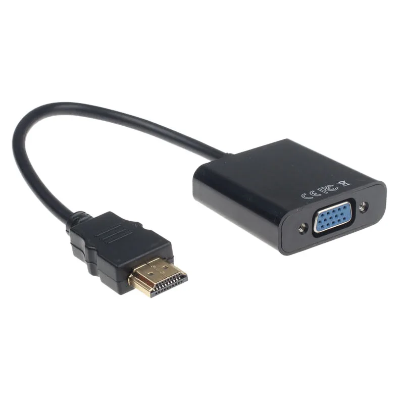 1080P HDMI to VGA With Audio Converter Adapter USB Power Video Cable Black #8 1080P HDMI to VGA With Audio Converter Adapter USB Power Video Cable Black #8