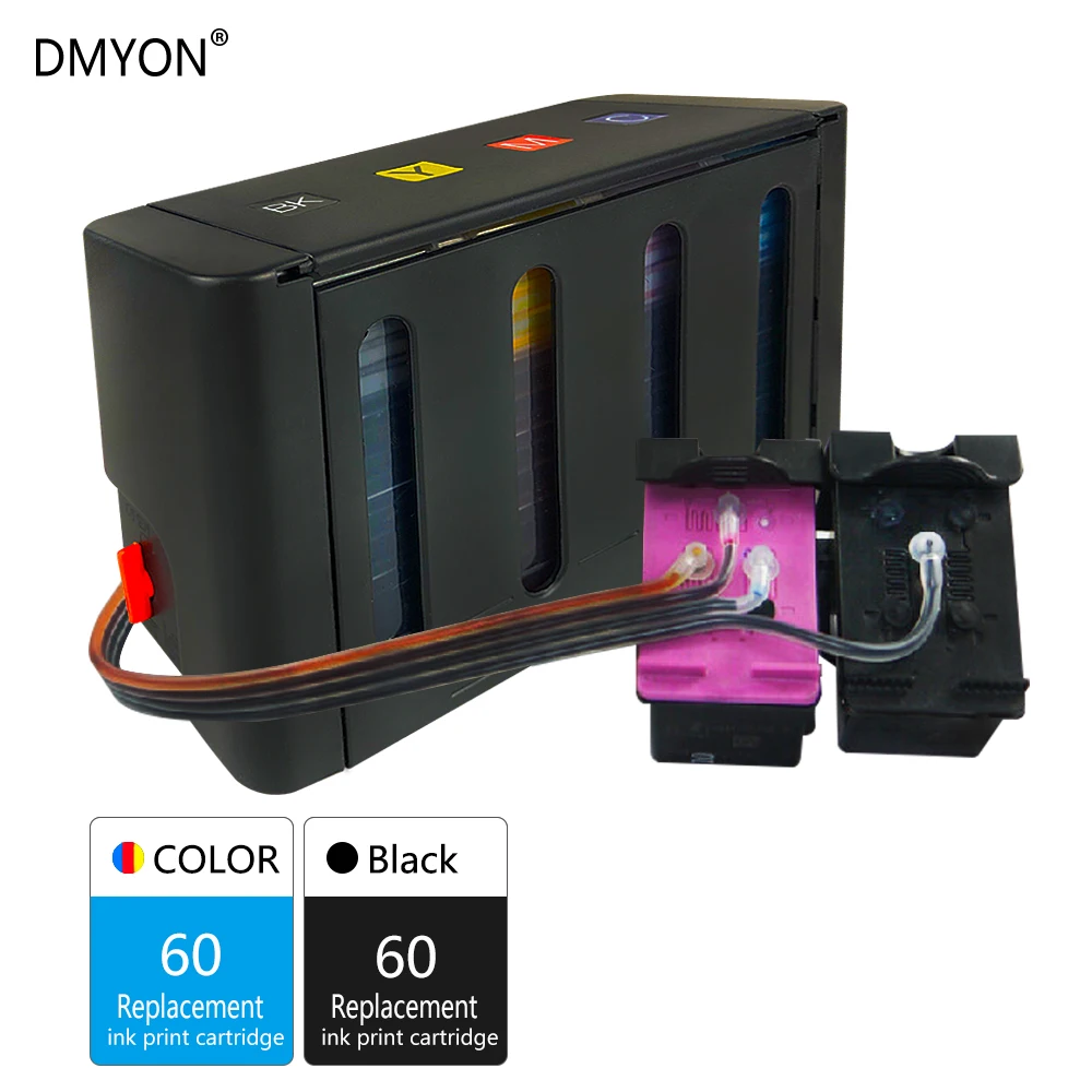 

DMYON 60 CISS Bulk Ink Replacement for Hp 60 for F2480 F2420 F4480 F4580 F4280 F4210 D2660 D2530 D2560 C4640 C4680 Printer