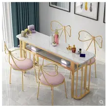 

Manicure table and chair set new style of simple and economical single and double manicure table in North Europe and America