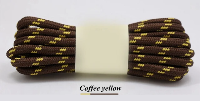 1Pair Round Shoelaces Outdoor Hiking Sports Shoe Laces Kids Sneakers Shoelaces Length 100/120/140/160CM Lacets Baskets 19 Colors Coffee yellow