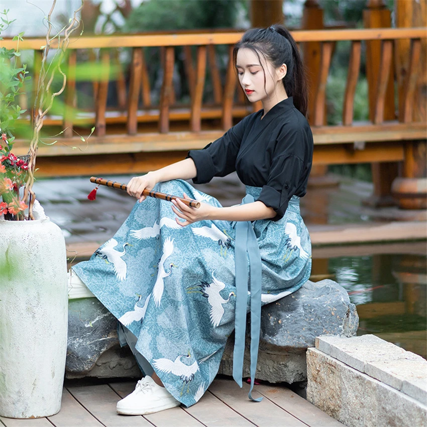 Kimono Dress Women Haori Japanese Style Kawaii Girls Crane Sakura Yukata Vintage Party Japan Dance Costume Samurai Cosplay japanese kimono,japanese kimono cardigan,japanese kimono shirt