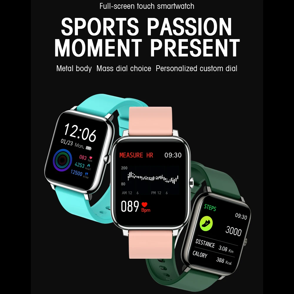 Esportivo à Prova D'água com Monitoramento de Frequência Cardíaca e Sono para Celulares Ios e Android Smartver Relógio Inteligente p8 P22 vs - Image 2