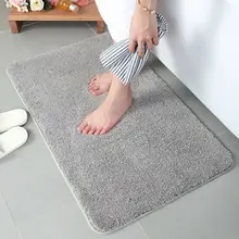 Мягкие однотонные Цветные коврики, хлопковые лохматые Нескользящие абсорбирующие коврики для ванной комнаты