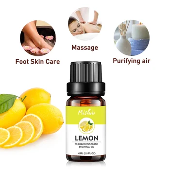 

Mishiu Pure Organic Essential Oils for Aromatherapy Diffusers Lemon Peppermint Lavender Geranium Juniper Rose Fragrance Olis10ML