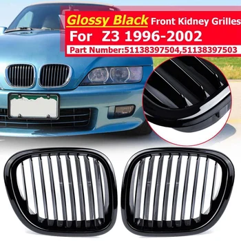 

Glossy Black Front Bumper Front Kidney Grill Grille For-BMW Z3 1996-2002