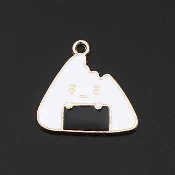 

Doreen Box Zinc Based Alloy Charms Gold Color Metal Black & White Food Enamel Pendants DIY Making Jewelry 23mm x 22mm, 20 PCs