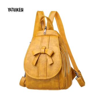 

Mini Backpack Women Pu Leather Shoulder Bag Bow Backpack High Quality Multifunctional Travel Backpack Mochilas Mujer 2020