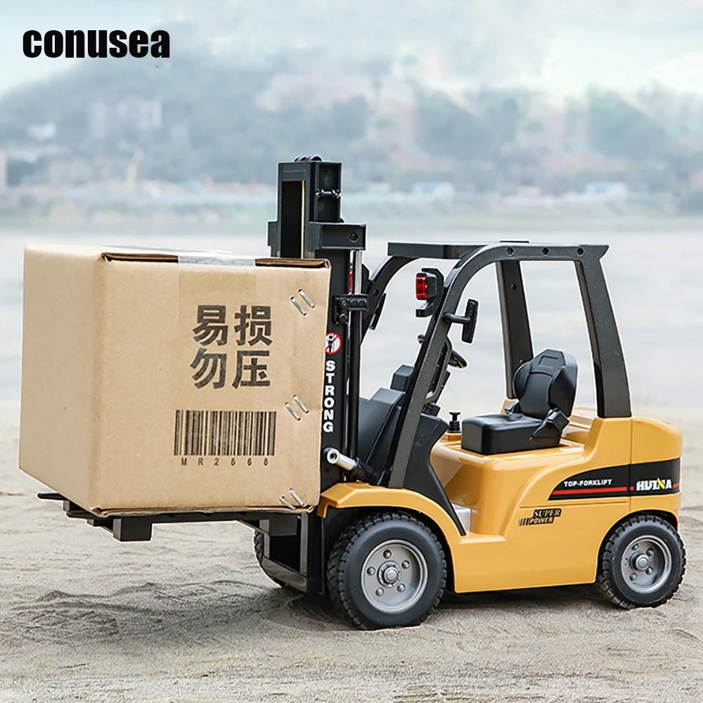 HUINA 1/10 Rc Truck Forklift Tractor Remote Control Car crawler 8 Ch Rc Machine Engineering Cars On Radio Station Boy Toys 3