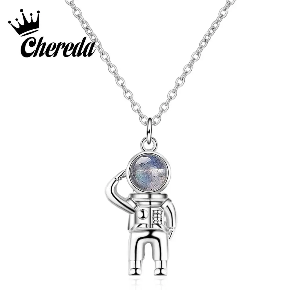 Chereda New Design Diver Pendant Necklaces CZ Human Love Technology Astronaut Romantic Classic Necklace Jewelry Dropshipping | Украшения и