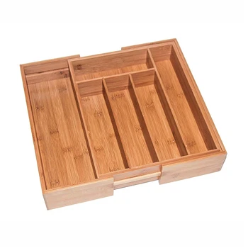 

Bamboo Expandable Drawer Organizer Premium Cutlery and Utensil Tray 100% Pure Bamboo Adjustable Kitchen Drawer Divider