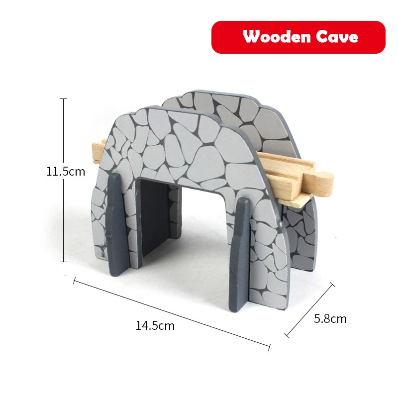 Wooden Track Railway Accessories Bridge Train Station Tunnel Cross Compatible All Brands Wood Track Educational Toys for Kids 24