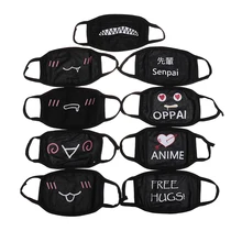 1 шт мультяшный рисунок черный рот Половина лица анти-туман Анти-пыль хлопковая маска