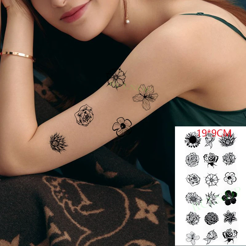 Tatuagem temporária à prova dwaterproof água stickertriangle rosa lua sexy  tatto flash tatoo falso tatuagens mão braço para crianças - AliExpress