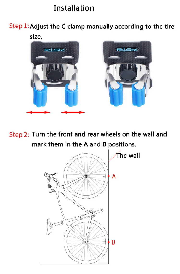 Risk Новинка MTB дорожный велосипедный настенный стояночный зажим для велосипеда держатель для горного велосипеда стойка для хранения велосипедных шин