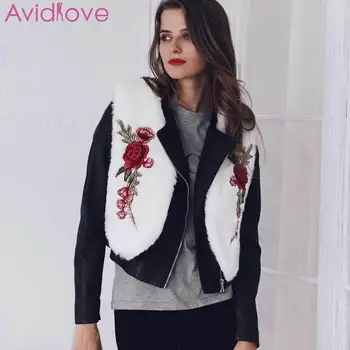 

New Fashion Women Winter Sleeveless Floral Artificial Front Open, Regular Fit Casual Fur None Vest Outwear