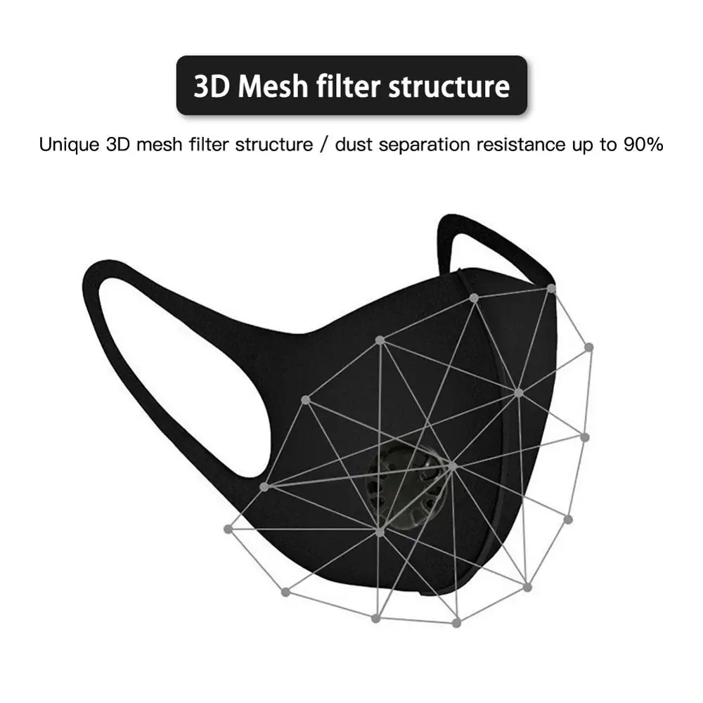 1 шт. анти загрязнения 3D PM2.5 маска для рта многоразовая от пыли с дыхательным