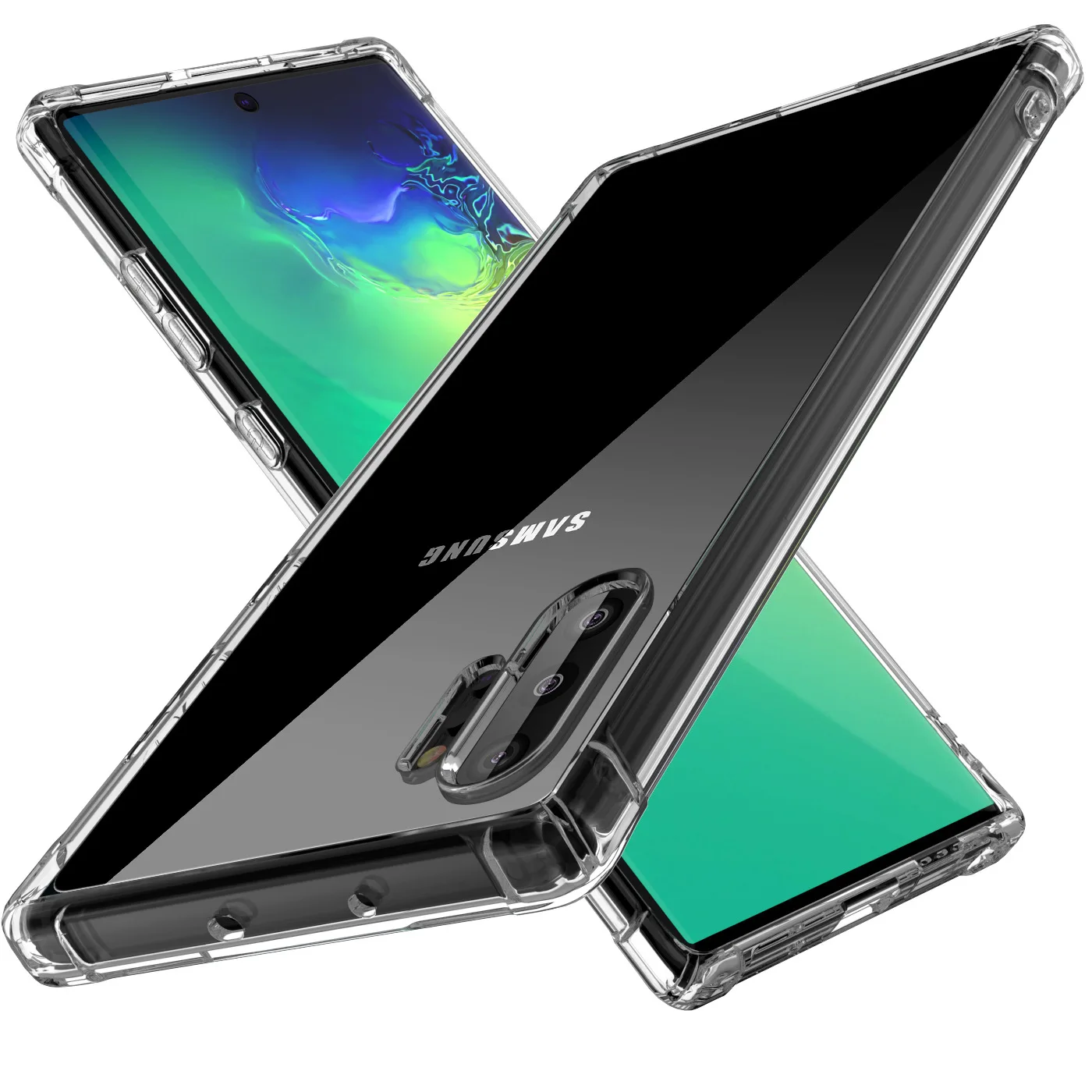 Чехол для samsung Galaxy Note 10 Plus прозрачный кремний TPU чехол телефона Примечание плюс