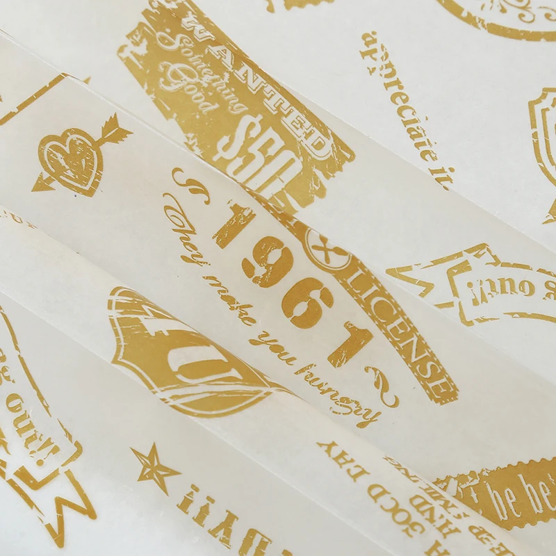 Craft Paper For Decoration Bread Food Wrapping Packaging Waterproof Anti-stick Snack Paper Oil Proof For Cake Grease Burger