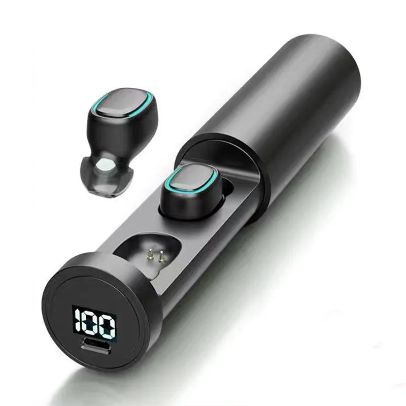 free shippingTWS true wireless Bluetooth HiFi5 0 noise reduction touch Digital display Portable charging cabin Fingerprint touch