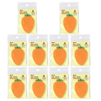 

10Pcs Sticky Notes Carrot Shape Convenient Self-Stick Stylish Memo Pad Student Stationery Note Pads for Shop Office School