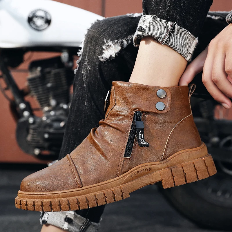 

Мужская повседневная обувь больших размеров, высокие спортивные туфли, мягкая Уличная обувь для прогулок, лоферы, удобная кожаная обувь, ботинки Martin