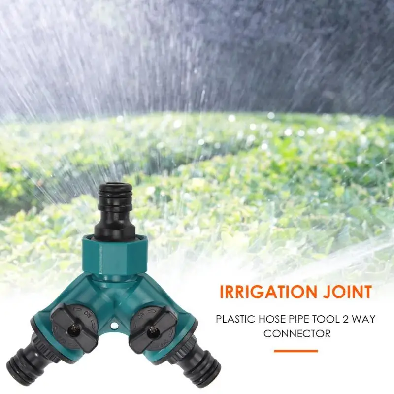 GIrrigation 2 way tap garden tap Irrigation valve Hose Pipe Splitter 2 Way Quick connector adapter 1pcs