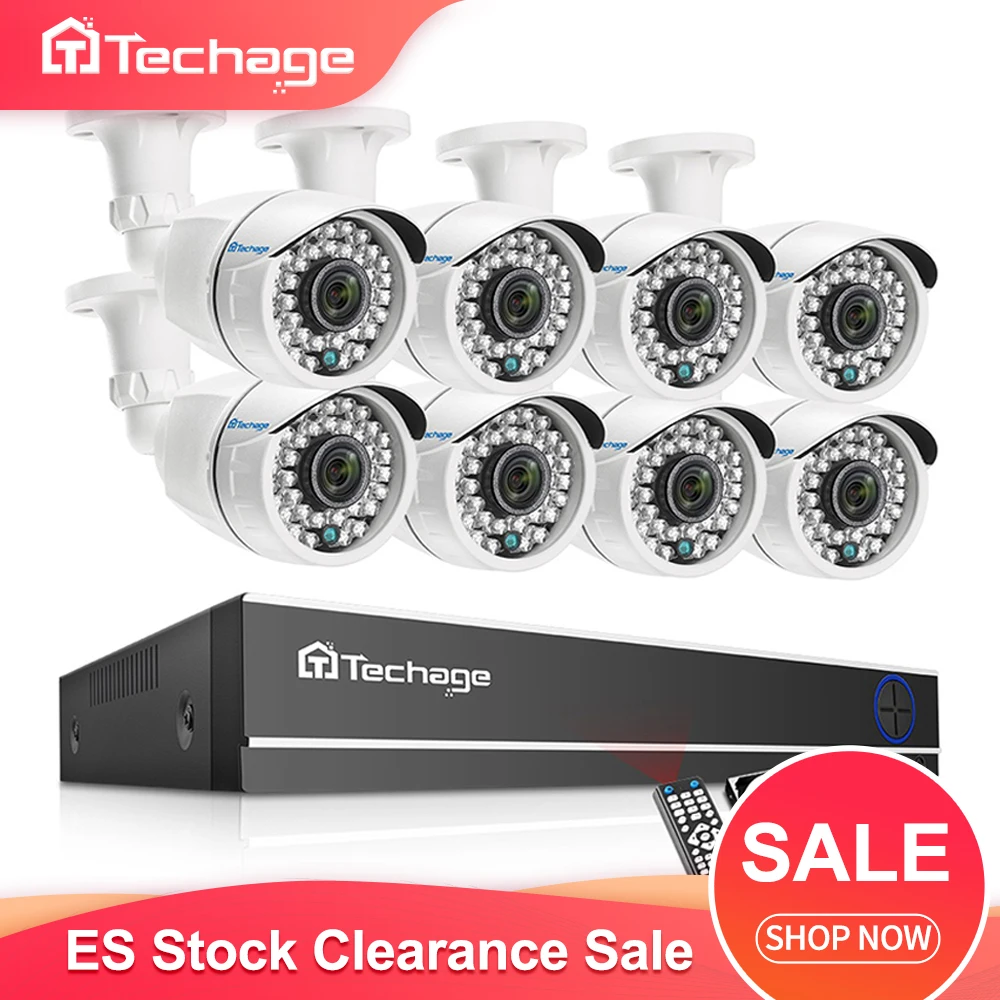 Techage 8CH 1080P CCTV камера система DVR комплект 8 шт. 2.0MP наружная Водонепроницаемая AHD P2P