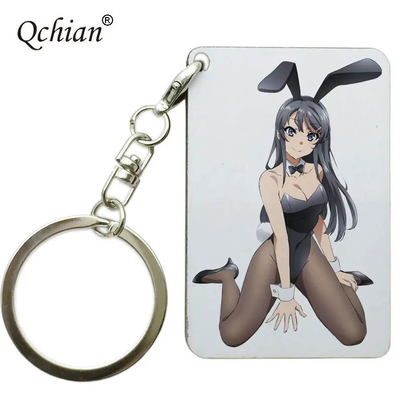 Сумка для ключей автомобиля бижутерия для декорирования аниме Seishun Buta Yarou wa Bunny Girl Senpai no Yume wo Minai деревянный брелок подвеска - Цвет: 60-K03