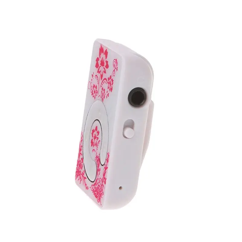 Mini Clip Floral Pattern Music MP3 Player 32GB TF Card With Mini USB Cable + Earphone sony mp3 player