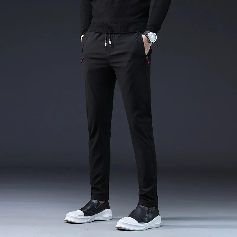

2018 Autumn Casual Sports Pants Men's Elasticity Quick-Dry Teenager Students Korean-style Casual Pants Men's