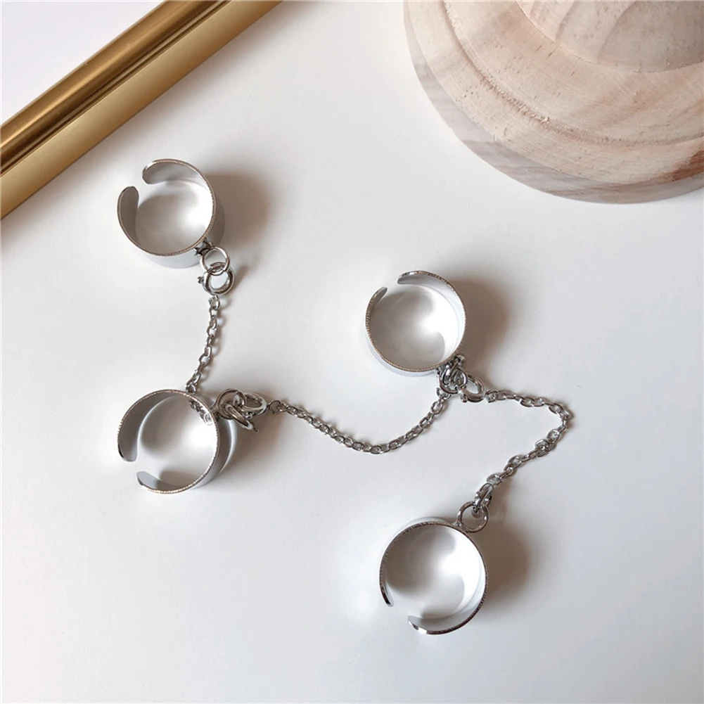2020 New Punk Style Chain Link Multiple Finger Open Rings for Women Party Concert Ceremony Fashion Jewelry Gift Wholesale - Image 6