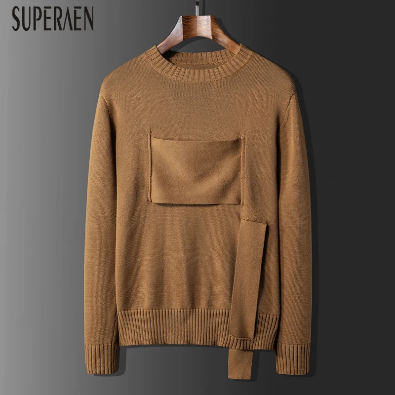 SuperAen, новинка, женские пуловеры, свитер, дикие, повседневные, осень и зима, женские свитера, одноцветные, круглый ворот, топы для женщин
