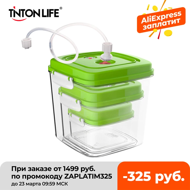 500ML+1400ML+3000ML Vacuum Container Large Capacity Food Vacuum Storage Box Square Plastic Containers Vacuum Sealer Box