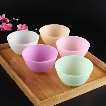 

5 Pcs 10.5X7CM Home Use Odorless Anti-drop Silicone Bowl Facial Mask Mixing Bowl Prep Measuring Bowl (M)