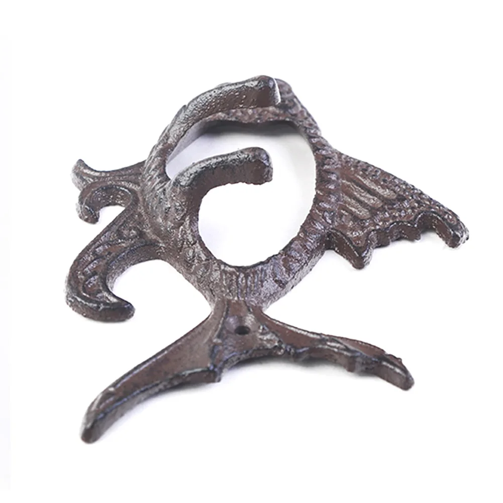 

Bedroom Bar Hook Holder Retro Wall Bathroom Double Hanger Rack Decoration Goldfish Shape Hat Cast Iron Coat